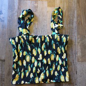 PINK Victoria's Secret Lemon Print Crop Tank